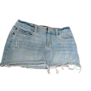 VTG Aeropostale Low Rise Micro Mini Jean Skirt Jr 5/6 Blue‎ Denim Grunge Beach